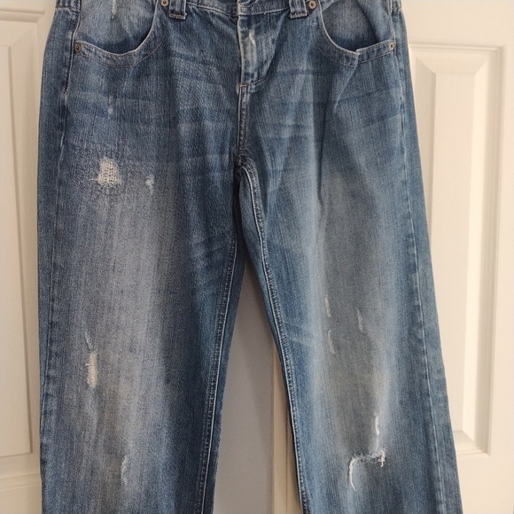 London Jeans Distressed Light Wash Straight Leg Jeans 6 - Picture 5 of 12